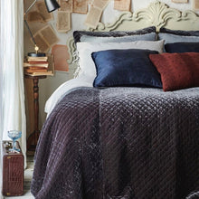 Load image into Gallery viewer, Bella Notte Linens Silk Velvet Quilted Coverlet
