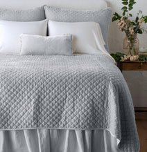 Load image into Gallery viewer, Bella Notte Linens Silk Velvet Quilted Coverlet
