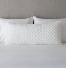 Load image into Gallery viewer, Bella Notte Linens Silk Velvet Quilted Lumbar Throw Pillow, 16" x 36"
