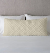 Load image into Gallery viewer, Bella Notte Linens Silk Velvet Quilted Lumbar Throw Pillow, 16" x 36"
