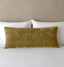 Load image into Gallery viewer, Bella Notte Linens Silk Velvet Quilted Lumbar Throw Pillow, 16" x 36"
