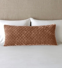 Load image into Gallery viewer, Bella Notte Linens Silk Velvet Quilted Lumbar Throw Pillow, 16" x 36"

