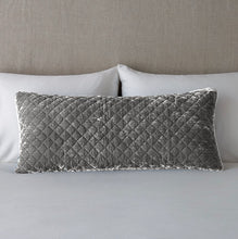 Load image into Gallery viewer, Bella Notte Linens Silk Velvet Quilted Lumbar Throw Pillow, 16" x 36"
