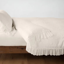 Load image into Gallery viewer, IN STOCK Bella Notte Linens Linen Whisper Duvet Cover, Queen (White, Parchment)
