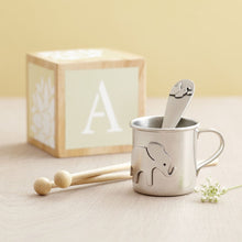 Load image into Gallery viewer, Handmade Pewter Baby Cup (Chick, Rabbit)
