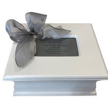 Load image into Gallery viewer, Baby Wooden Keepsake Box (Pink, Blue, or Grey Bow)
