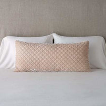 Load image into Gallery viewer, Bella Notte Linens Silk Velvet Quilted Lumbar Throw Pillow, 16" x 36"
