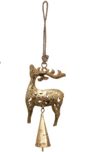 Load image into Gallery viewer, Gold Reindeer Bell Ornament
