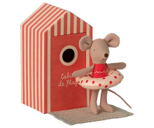 Load image into Gallery viewer, Maileg Beach Mouse (Cabana Blue or Red)
