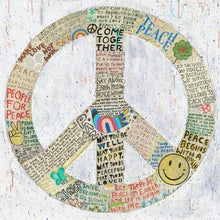 Load image into Gallery viewer, "Choose Peace" Art on Wood, 12"x12", White
